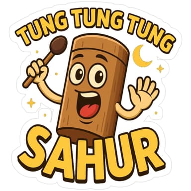 Sticker lucu — Tung Tung Tung Sahur (pinterest)