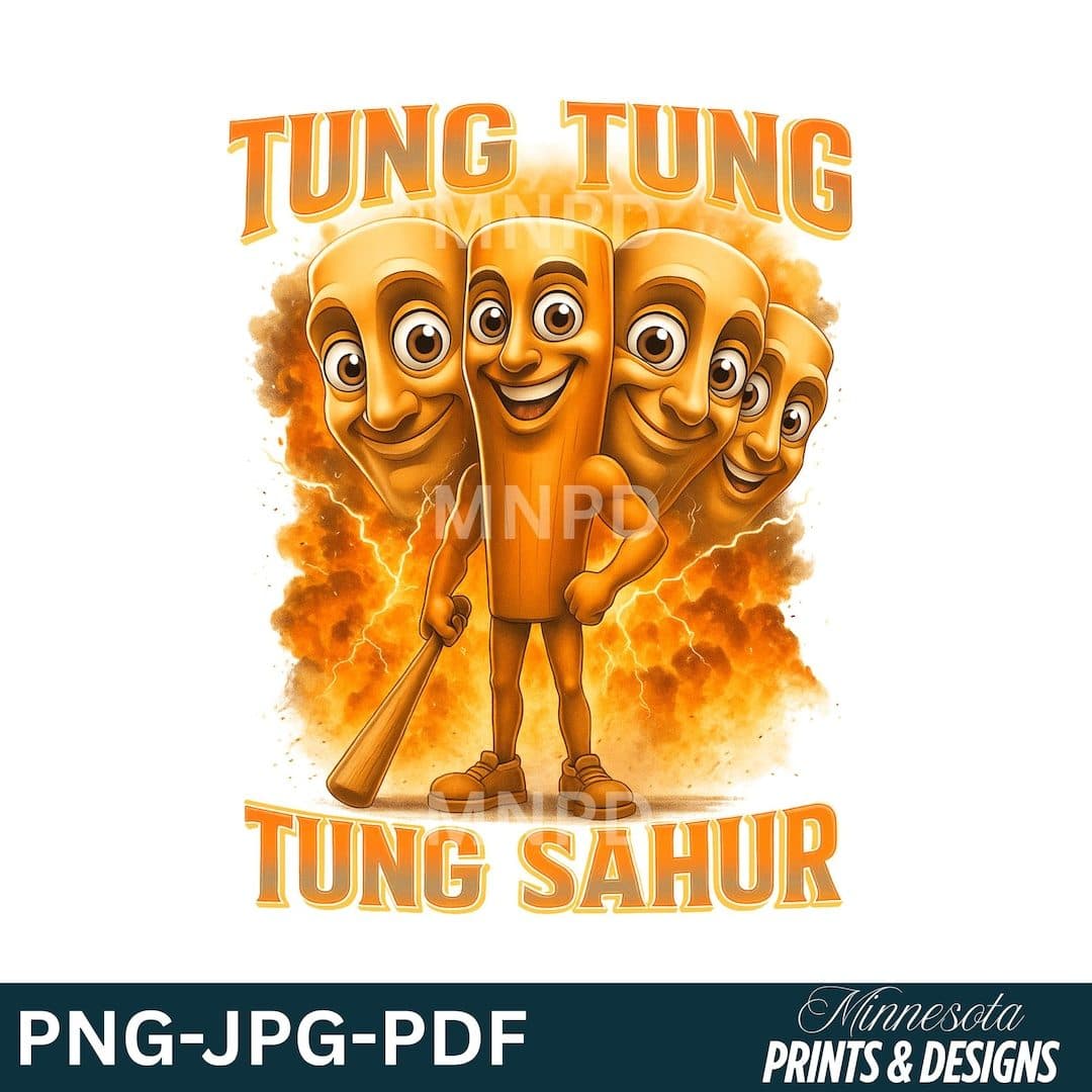 Tung Tung Sahur Meme PNG JPG PDF– Chaotic Baseball Bat Design, Italian — Tung Tung Tung Sahur (web)