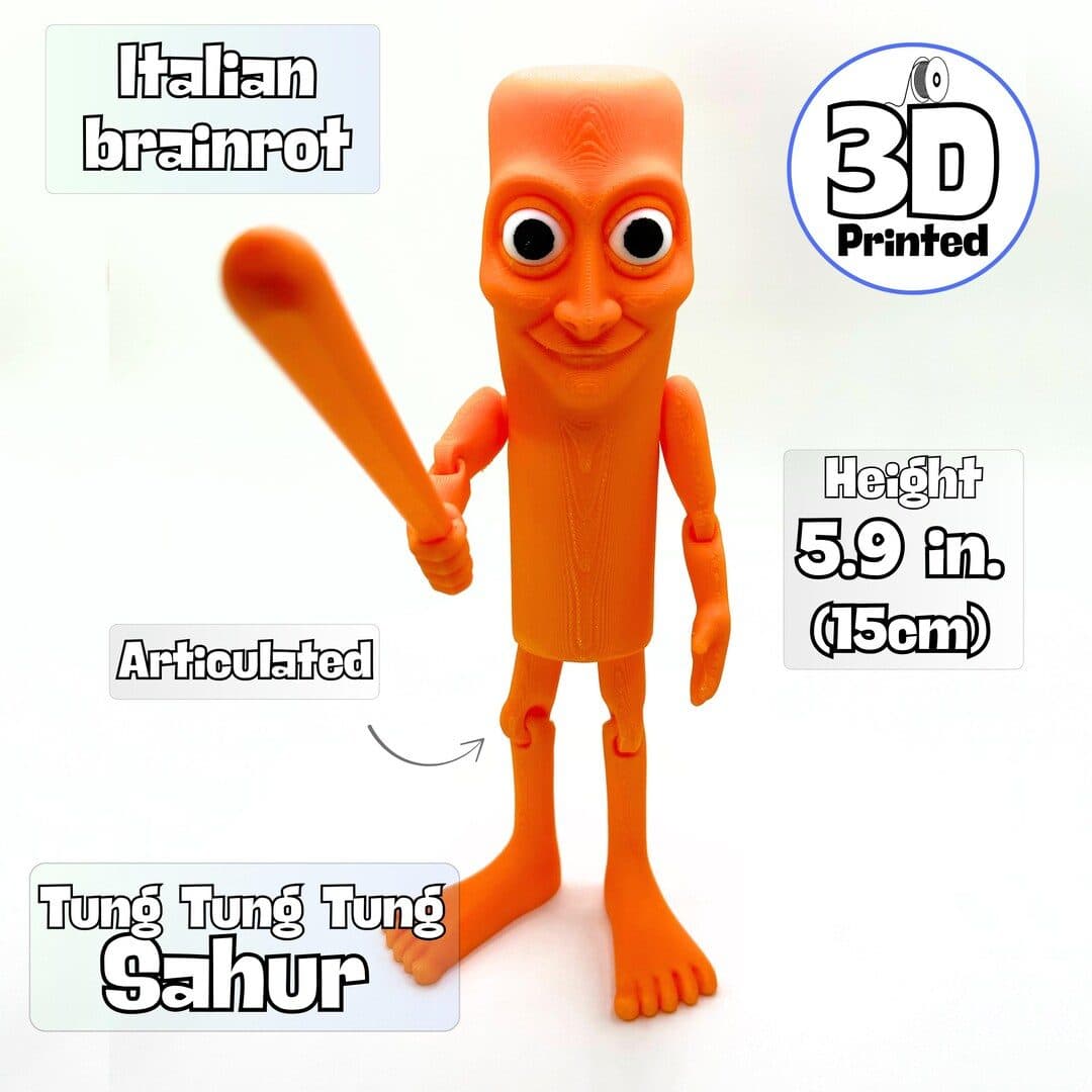 Tung Sahur Meme Figure – 3D Printed Articulated Desk Toy - Etsy — Tung Tung Tung Sahur (web)