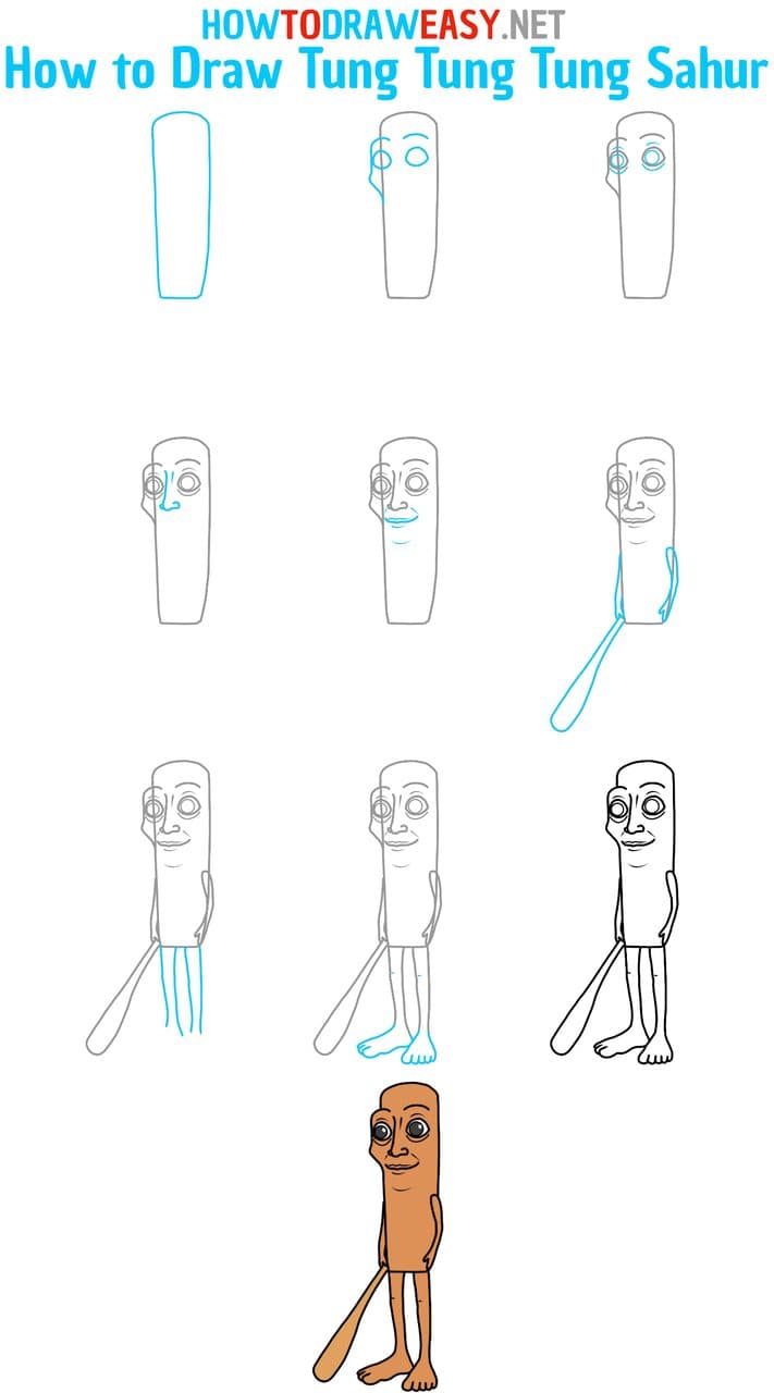 Tung Tung Tung Sahur Drawing Tutorial - Easy to Draw - How to Draw Eas — Tung Tung Tung Sahur (web)
