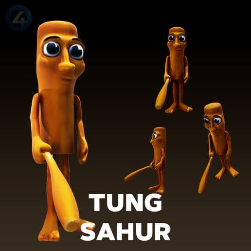 🦸 TUNG TUNG SAHUR・ STL File for 3D printing・Cults — Tung Tung Tung Sahur (web)