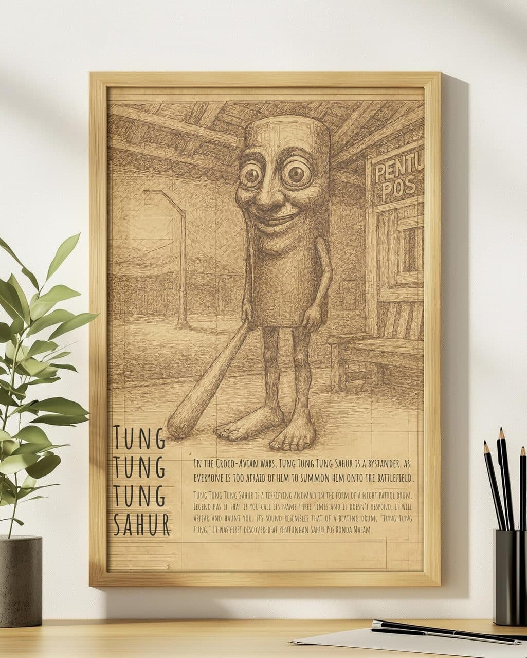 Tung Tung Tung Sahur Meme Poster, Brainrot Memes, Meme Posters, Weird — Tung Tung Tung Sahur (web)