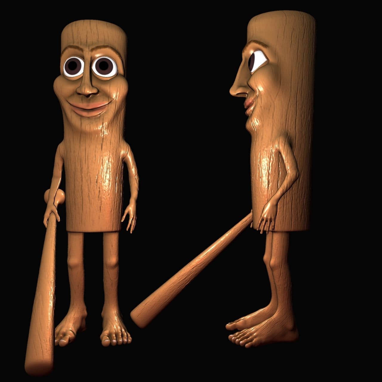 👾 TUNG TUNG SAHUR・Free STL File for 3D printing・Cults · 101 — Tung Tung Tung Sahur (web)